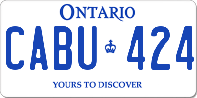 ON license plate CABU424