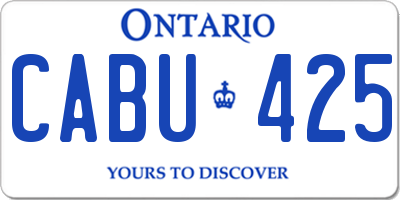 ON license plate CABU425