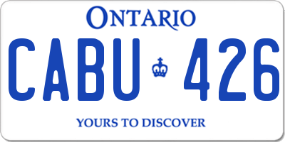 ON license plate CABU426