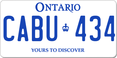 ON license plate CABU434