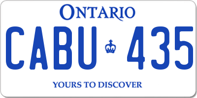 ON license plate CABU435