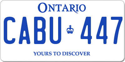 ON license plate CABU447