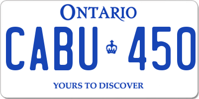 ON license plate CABU450