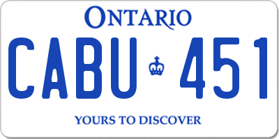 ON license plate CABU451