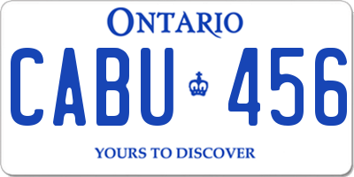 ON license plate CABU456