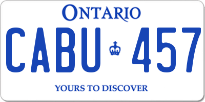 ON license plate CABU457