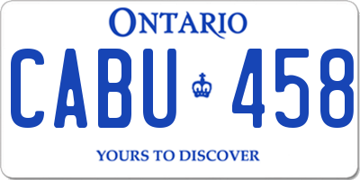 ON license plate CABU458