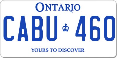 ON license plate CABU460