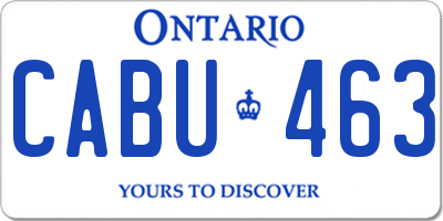 ON license plate CABU463