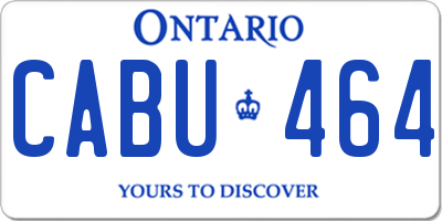 ON license plate CABU464