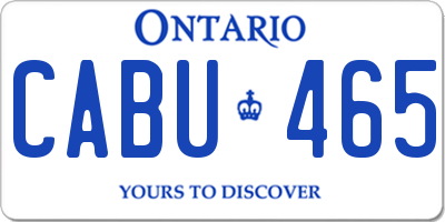 ON license plate CABU465