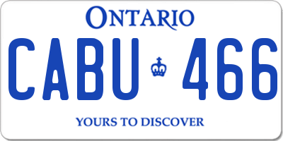 ON license plate CABU466