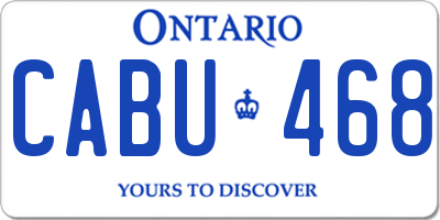 ON license plate CABU468