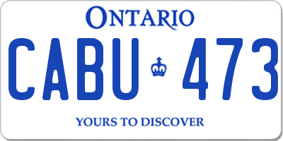 ON license plate CABU473