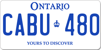 ON license plate CABU480