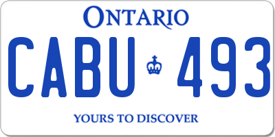 ON license plate CABU493