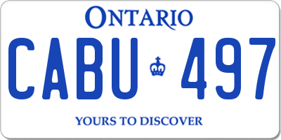 ON license plate CABU497