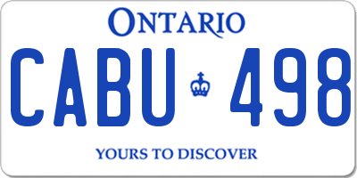 ON license plate CABU498