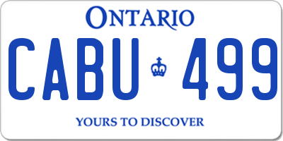 ON license plate CABU499