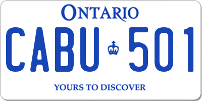 ON license plate CABU501