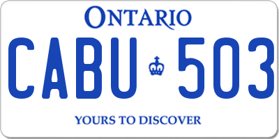 ON license plate CABU503