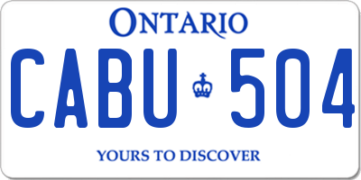 ON license plate CABU504