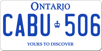 ON license plate CABU506