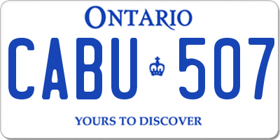 ON license plate CABU507