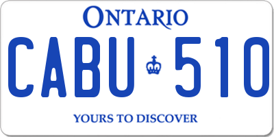 ON license plate CABU510