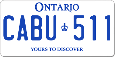 ON license plate CABU511