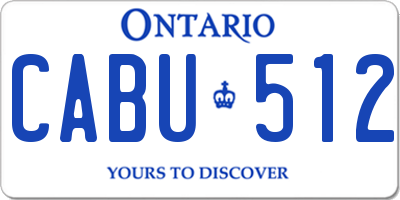 ON license plate CABU512