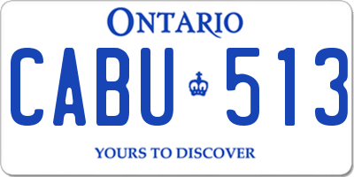 ON license plate CABU513