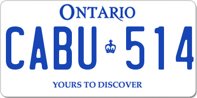 ON license plate CABU514