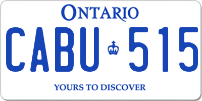 ON license plate CABU515