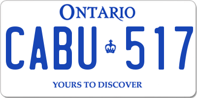 ON license plate CABU517