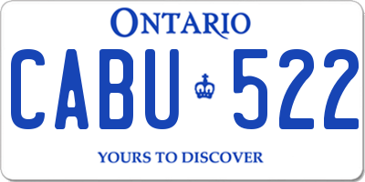 ON license plate CABU522