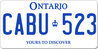 ON license plate CABU523