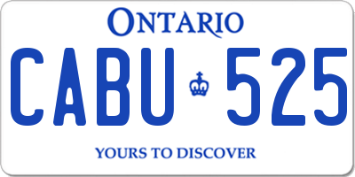 ON license plate CABU525