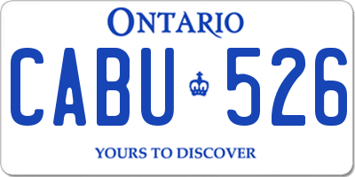 ON license plate CABU526