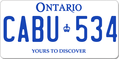 ON license plate CABU534