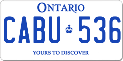 ON license plate CABU536