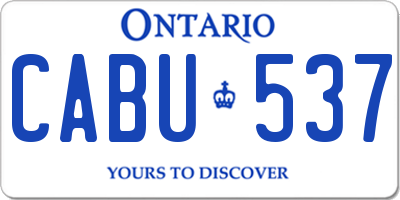 ON license plate CABU537