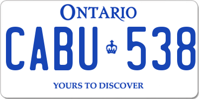 ON license plate CABU538