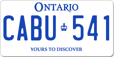 ON license plate CABU541