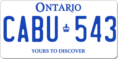 ON license plate CABU543