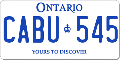 ON license plate CABU545