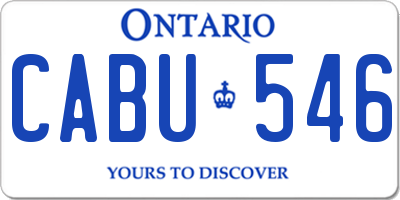 ON license plate CABU546