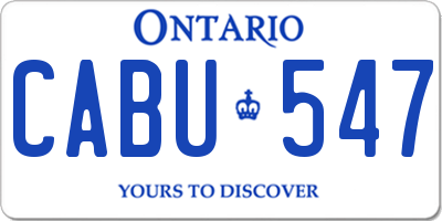 ON license plate CABU547