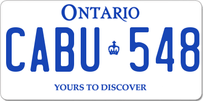 ON license plate CABU548