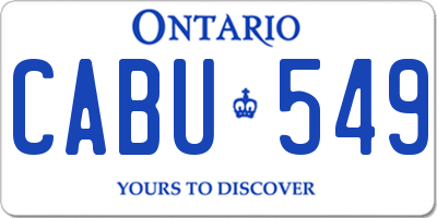 ON license plate CABU549